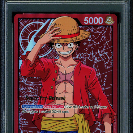 Monkey D Luffy - ST01-001 - PSA 9 - Alt Art - Super Pre-Release - One Piece - 519