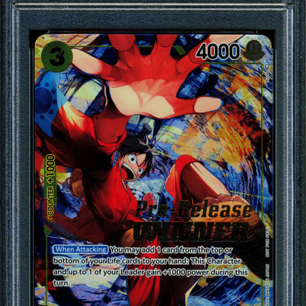 Monkey D Luffy - P-036 - PSA 10 - Pre-Release Winner - English - One Piece - 523