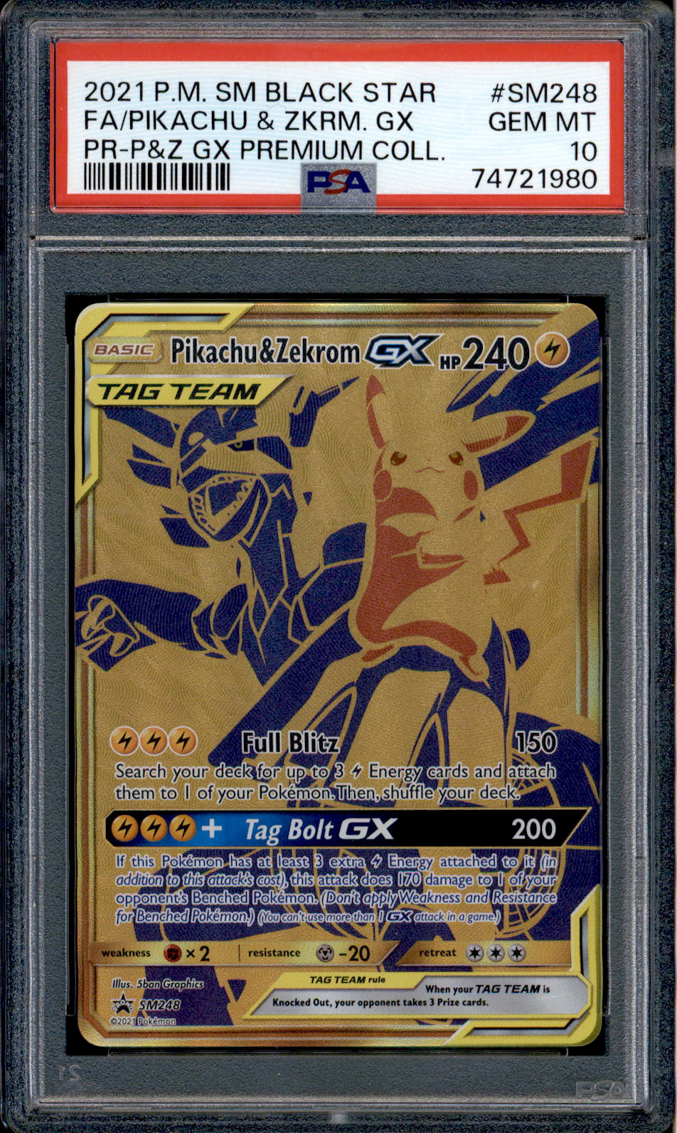 Pikachu & Zekrom GX - SM248 - CGC 9.5 - Black Star Promos - Gold Rare –  Squeaks Game World