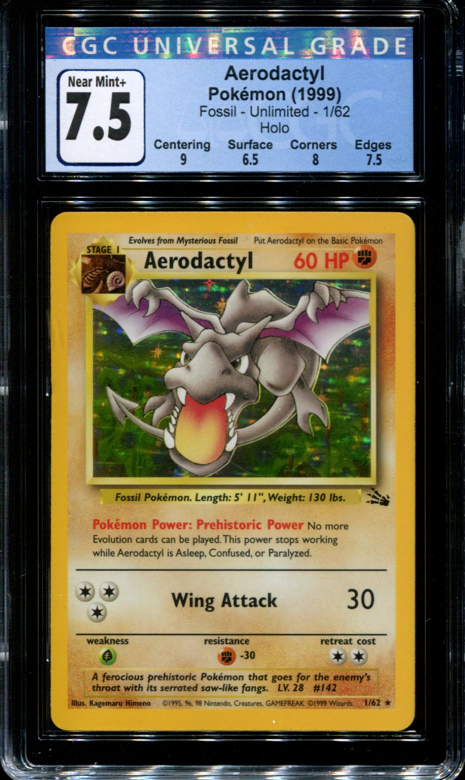 Pokemon - Aerodactyl - 1/62 - Holo Rare - 1st Edition - Prelease Promos