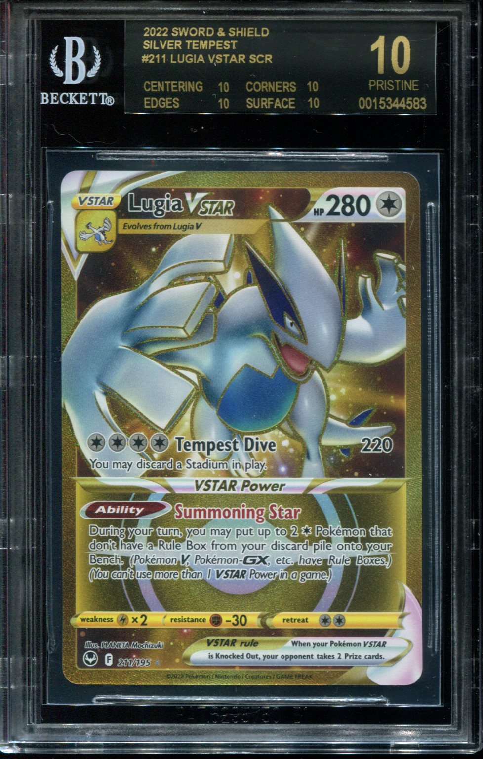 Pokémon - Lugia VSTAR 139/195 Full Art NM/M Silver Tempest Ultra Rare Card