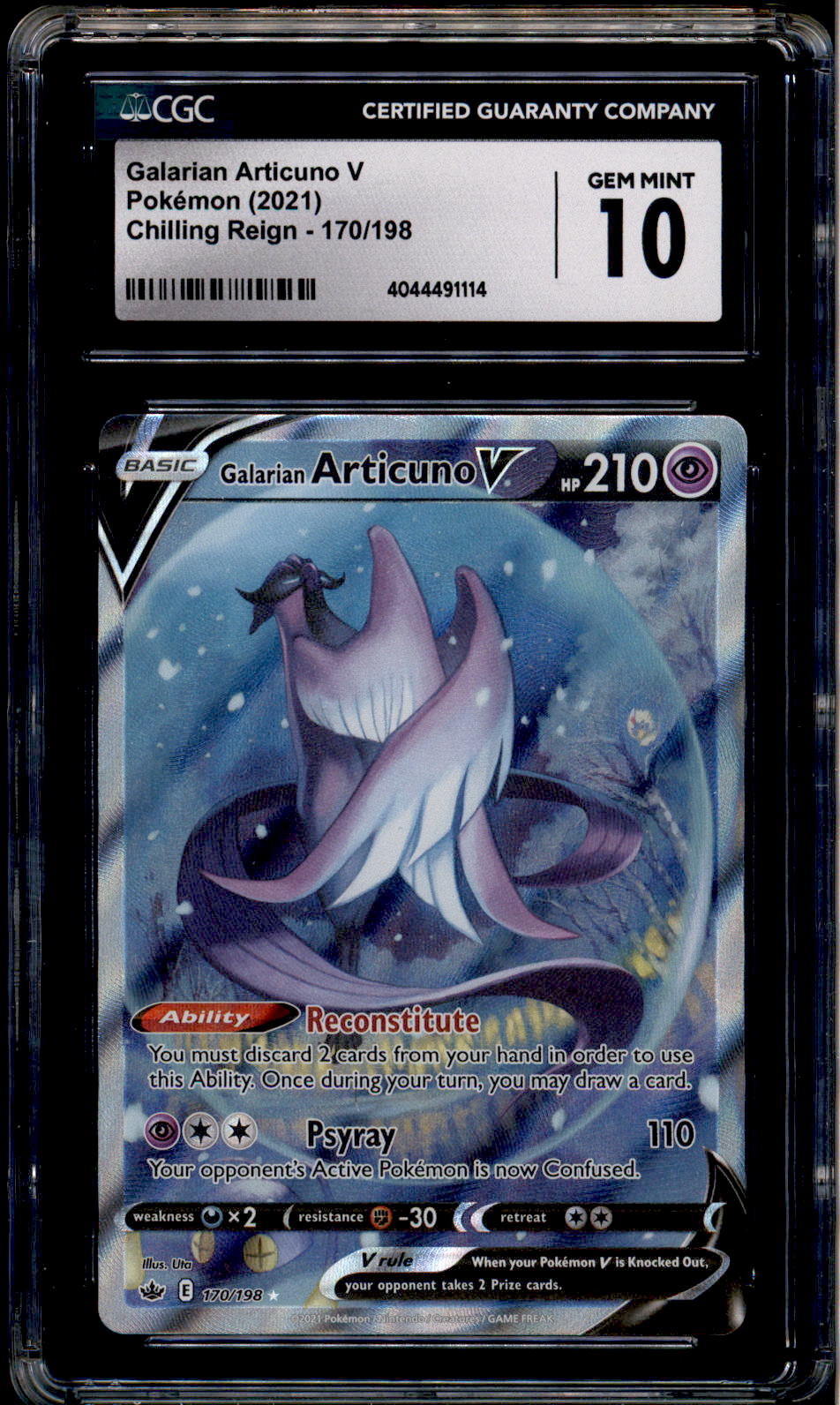 Galarian Articuno V - 170/198 - Full Art Ultra Rare - Pokemon