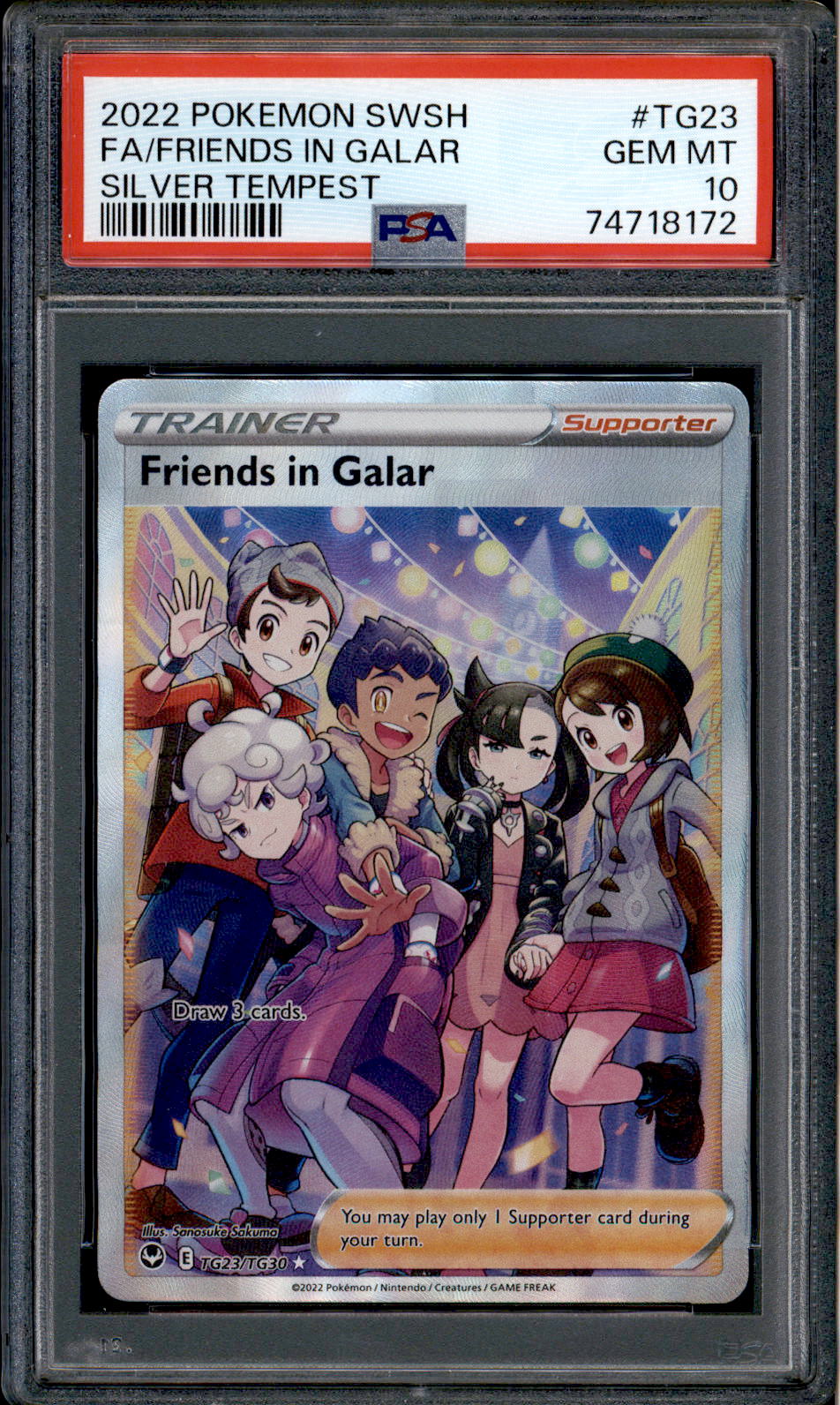 Friends in Galar - TG23/TG30 - PSA 10 - Full Art - Silver Tempest - Pokemon  - 18172