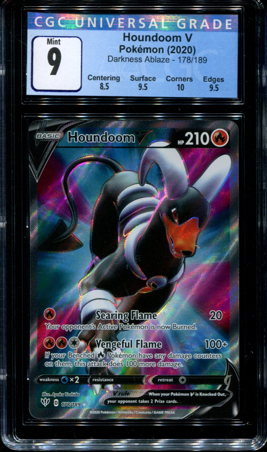 Houndoom V - 178/189 - CGC 9 Mint - Darkness Ablaze - 68200