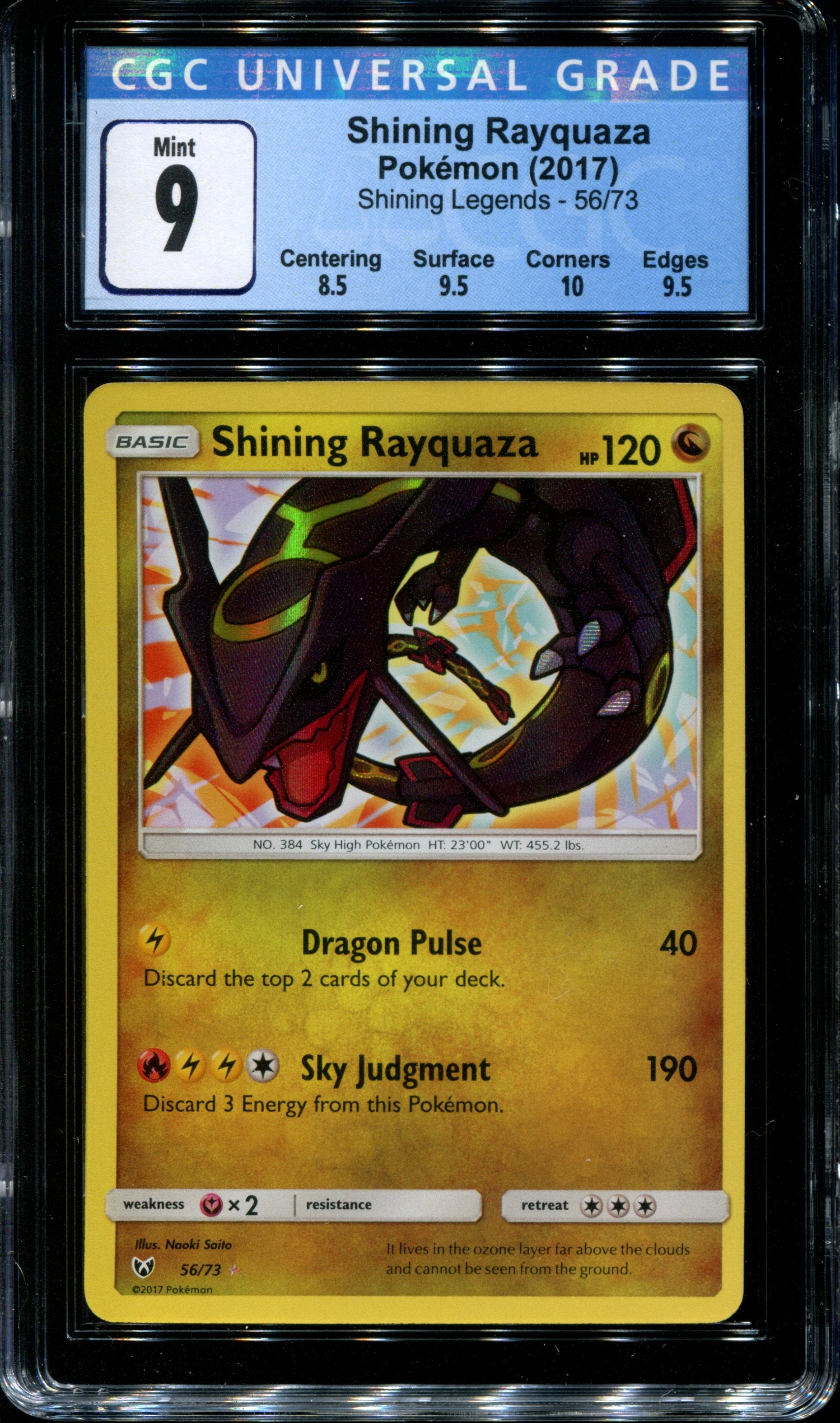 Pokémon TCG Shining Rayquaza Shining Legends 56/73 Holo Shiny Holo Rare  MINT