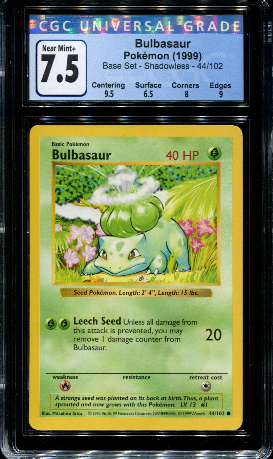 Bulbasaur - 44/102 - Common - Shadowless Edition - Pokemon Singles » Base  Set - Gamers Alley