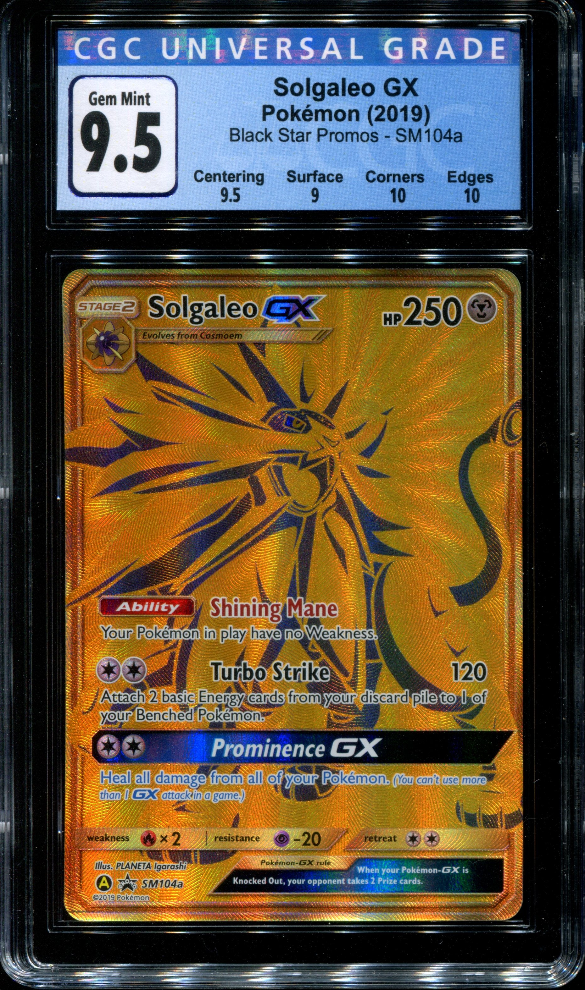 Solgaleo GX SM104a NM Full Art Promo Rare Full Art Pokemon Card