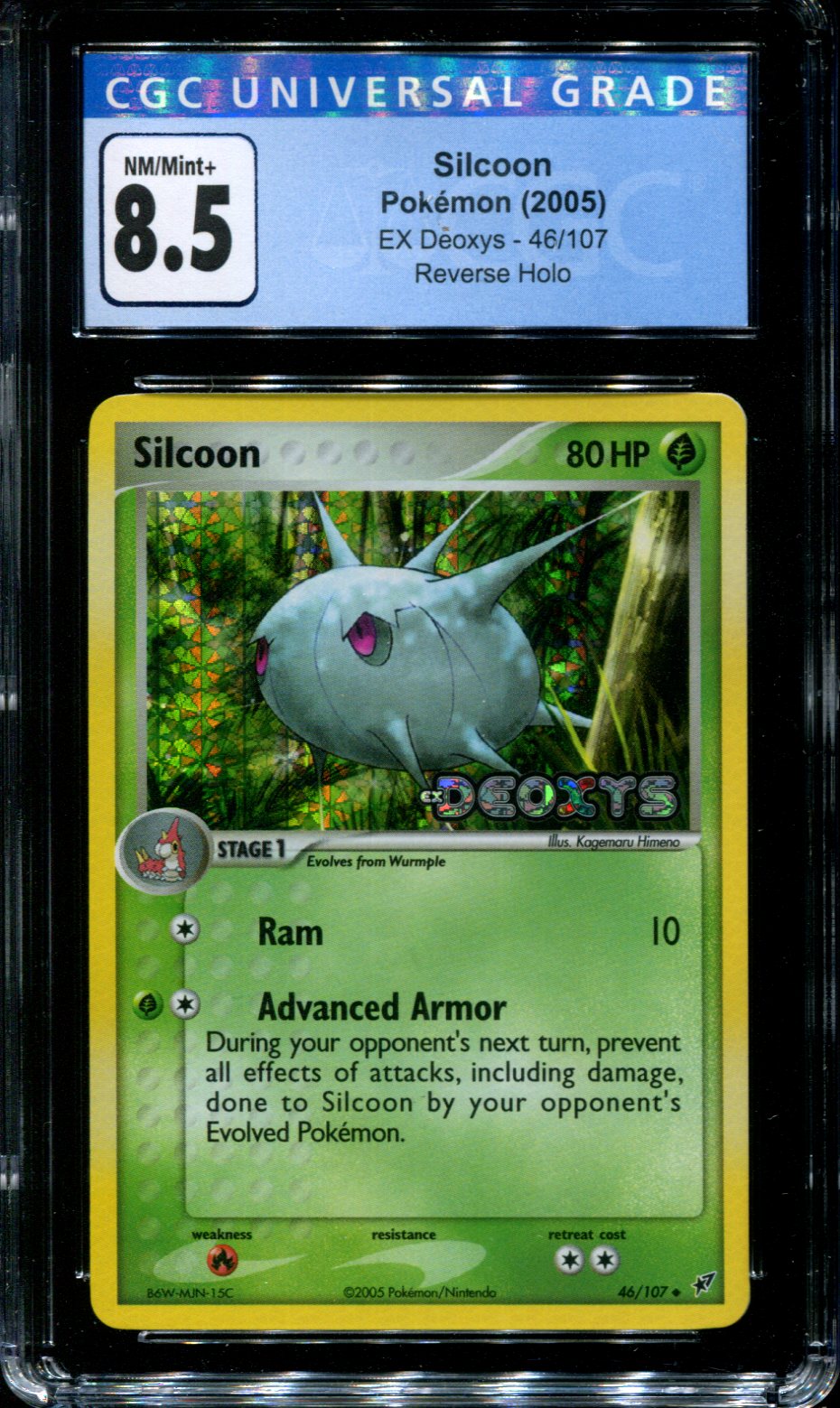 Silcoon - 46/107 - CGC 8.5 - EX Deoxys - Reverse Holo - Pokemon - 48011