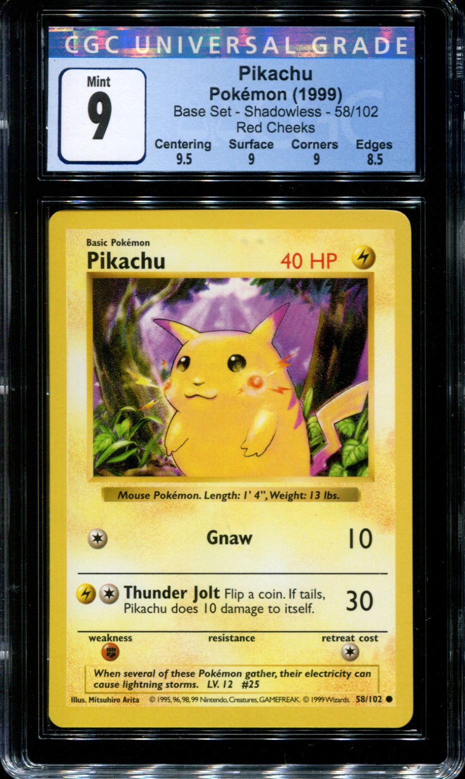 PIKACHU - Base Set - 58/102 - Pokemon Card - Unlimited Edition OG